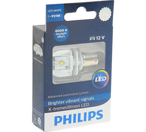 Автолампа PHILIPS P21W LED X-TREME ULTINON 6000K 12V,1,10 12898X1