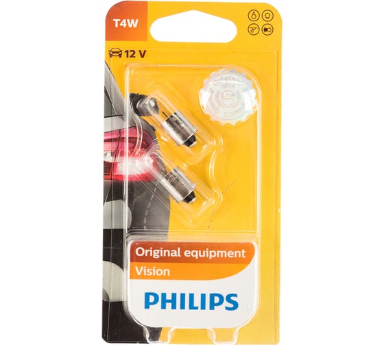 Автолампа, 2шт. PHILIPS T4W BA9s 12V ,1,10 12929B2