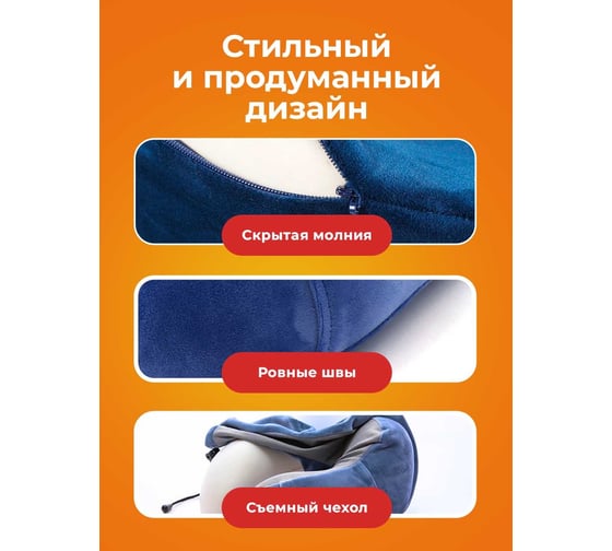 Подушка для путешествий с эффектом памяти Travel Friendly синяя 29202