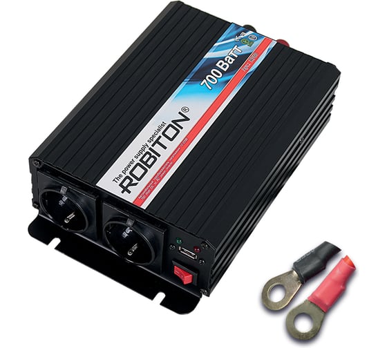 Инвертор 700W две евро розетки Robiton R700 12173