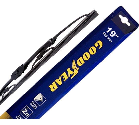Каркасная щетка стеклоочистителя FRAME 19/48 cm всесезонная, 3 переходника Goodyear GY000319