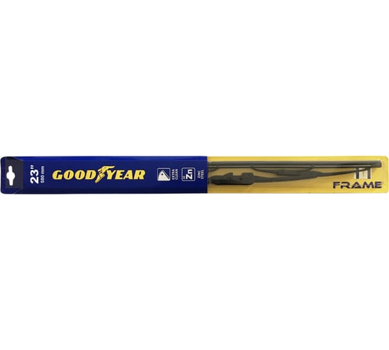 Каркасная щетка стеклоочистителя FRAME 23/58 cm всесезонная, 3 переходника Goodyear GY000323