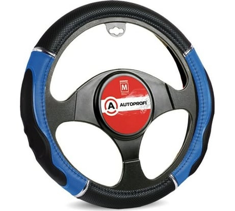 Оплётка руля AUTOPROFI GL-1020 BK/BL M