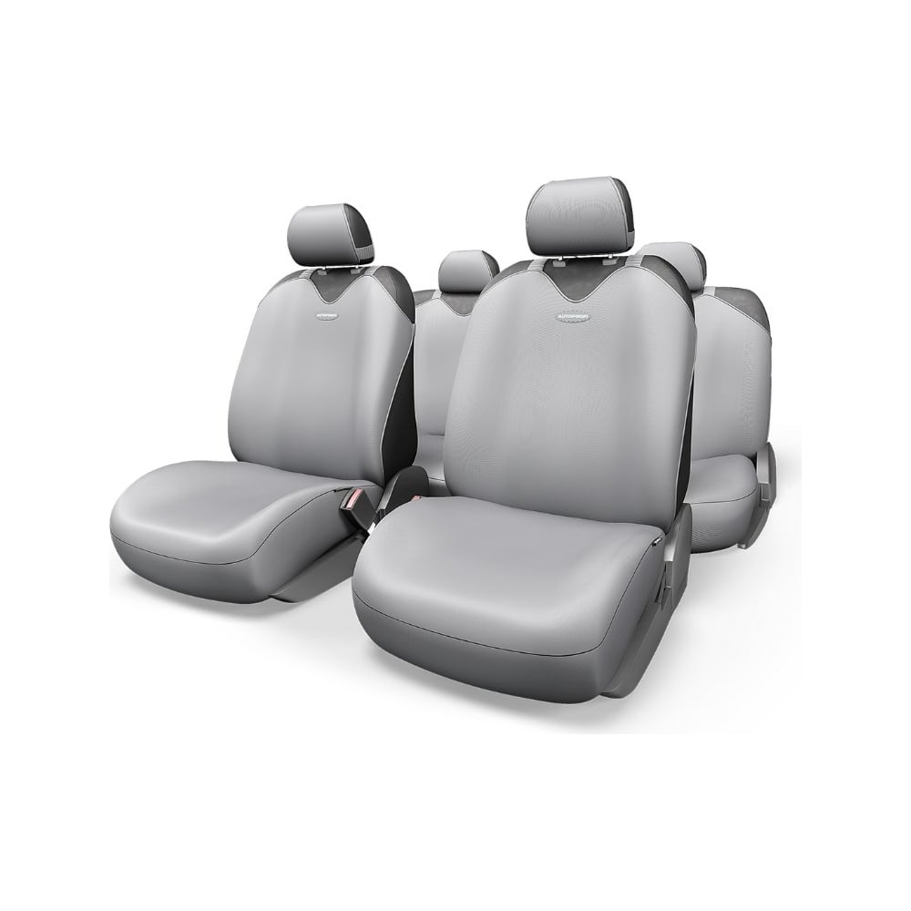Чехлы "AUTOPROFI" майки R-1 Sport plus цв.т.серый (9 пр.) закрытое сиденье1/6