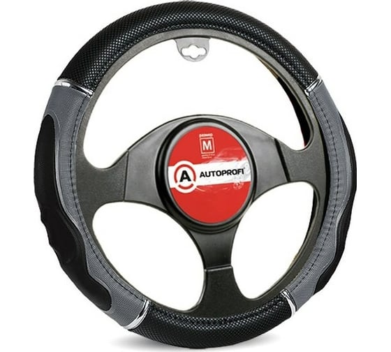 Оплётка руля AUTOPROFI GL-1020 BK/GY M