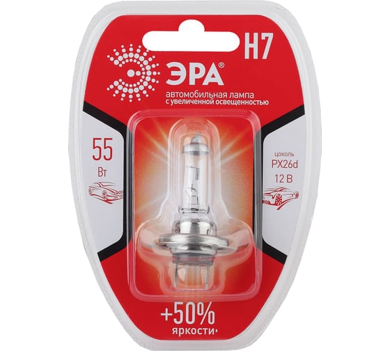 Автолампа Н7 12V 55W Px26d BL ЭРА Б0037578