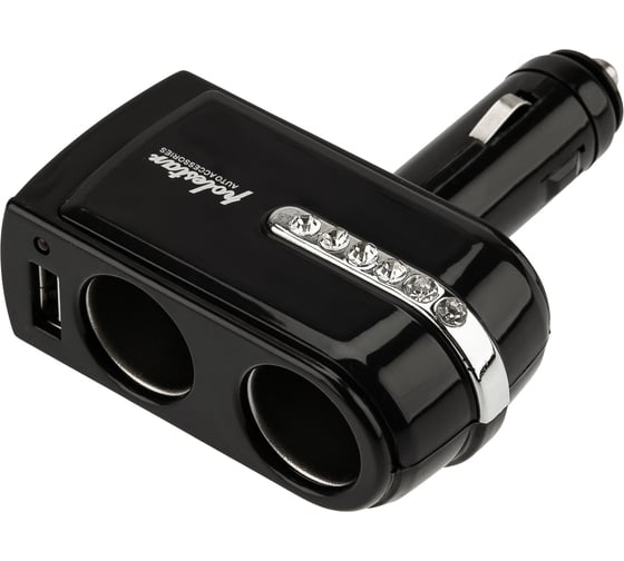 Разветвитель автоприкуривателя 2гн 1хUSB 5V 1 000mA REXANT 16-0238