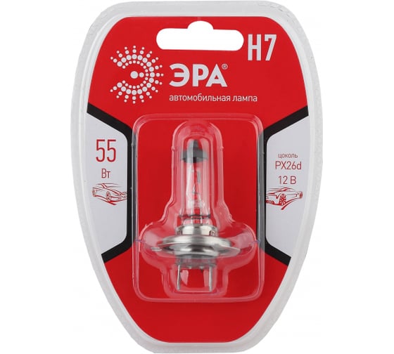 Автолампа Н7 12V- 55W Px26d BL ЭРА Б0037579