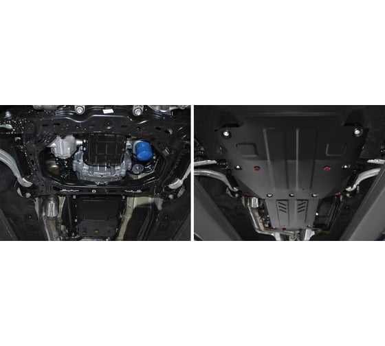 Защита картера, КПП и РК АвтоБроня Genesis G70 4WD 2018-/Kia Stinger 4WD 2018-, st 2mm K111.02841.1