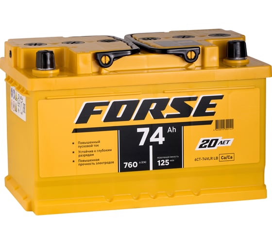Аккумуляторная батарея FORSE 6ст-74 VLR 0 LB 760A 574114050