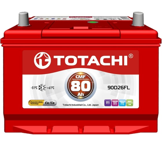 Аккумуляторная батарея TOTACHI KOR CMF 80 а/ч 90D26 FR 90180