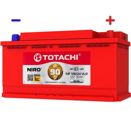 Аккумуляторная батарея TOTACHI АКБ NIRO MF 59024 VLR 90 а/ч поляр. обратная 0 (JIS L) 90290