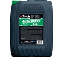Зелёный антифриз Clinch HYBRID COOLANT G11 -40C, канистра 10кг 3112310G