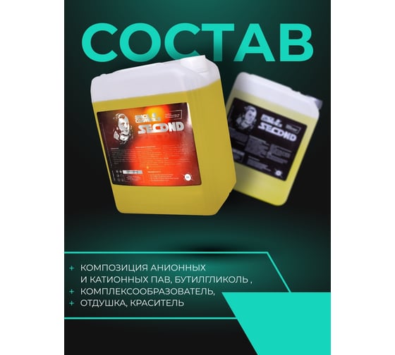 Автошампунь для ручной мойки с гидрофобным эффектом Space Cosmetics Second 5л SS-002-5
