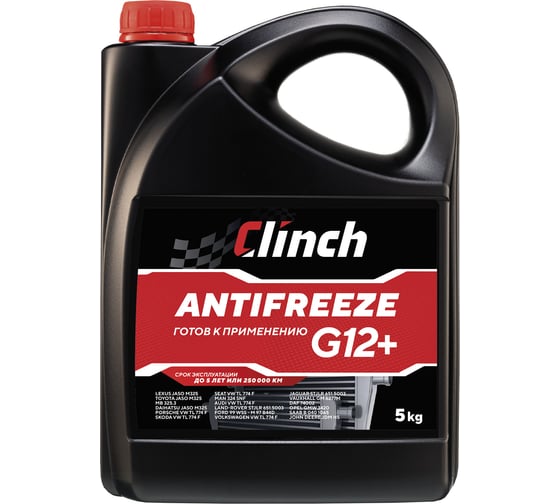 Антифриз красный Clinch ORGANIC ADDITIVES G12+ -40C, канистра 5 кг 311245R