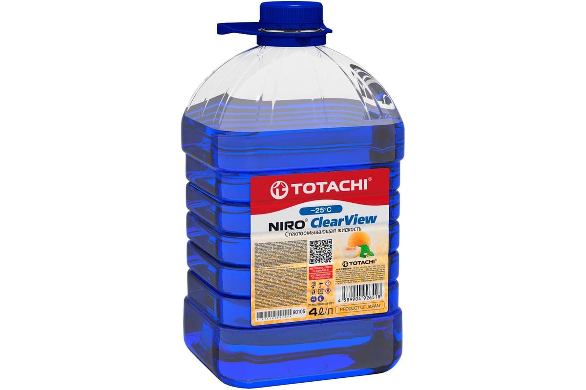 Омывающая жидкость TOTACHI NIRO CLEAR VIEW -25C ПЭТ 4 л 90105 ...