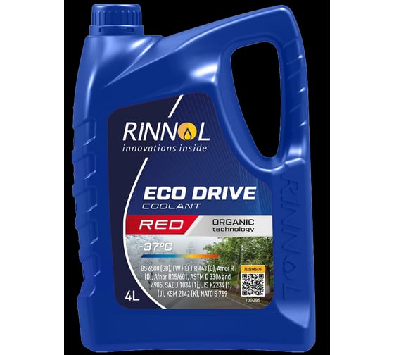 Охлаждающая жидкость RINNOL ECO DRIVE COOLANT RED, 4 л 100285 1