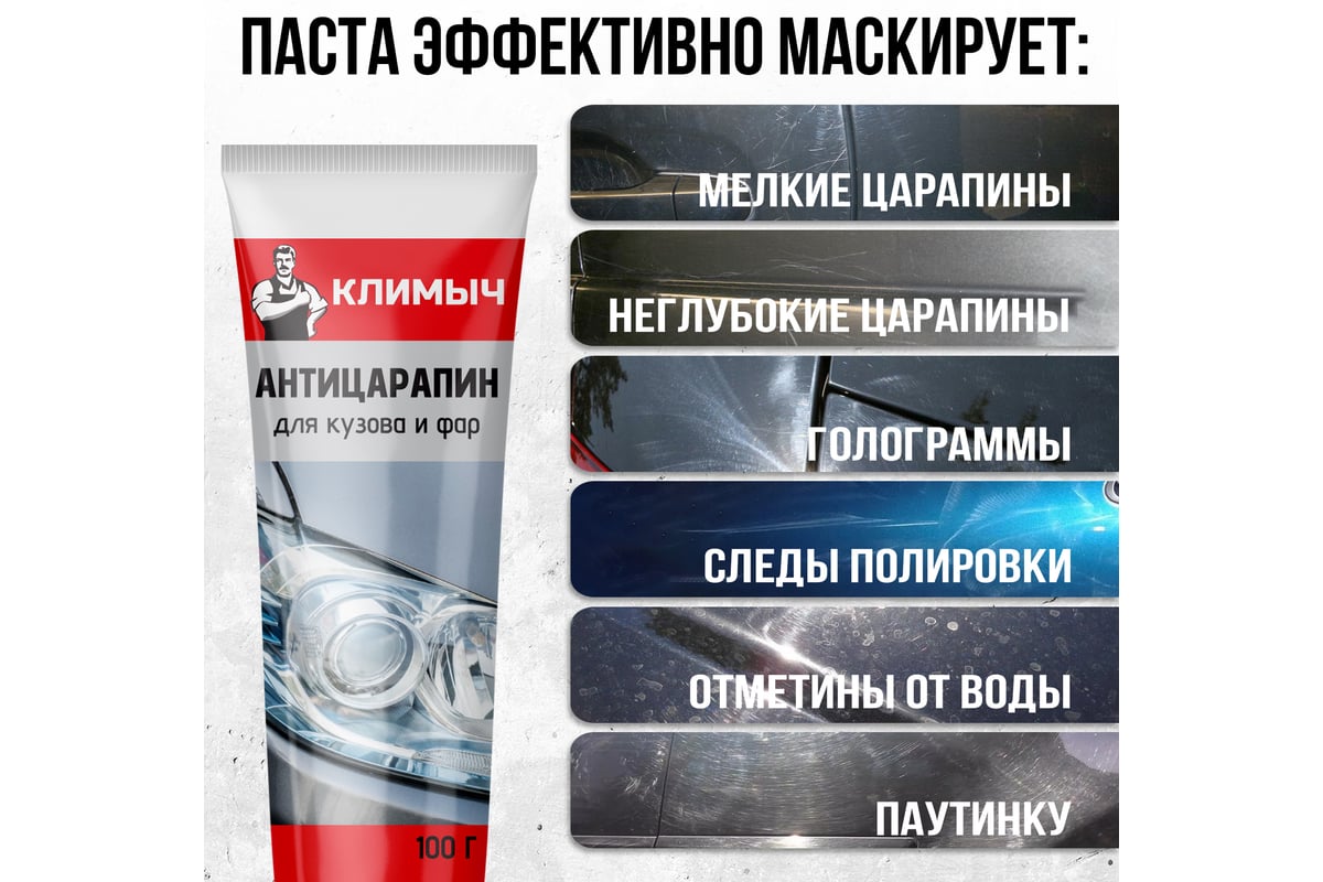 Антицарапин для кузова и фар Климыч CLM0007 - выгодная цена, отзывы ...