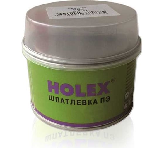 Полиэфирная шпатлевка эластичная со стекловолокном HOLEX BLACK 0.5кг HAS-1621 1