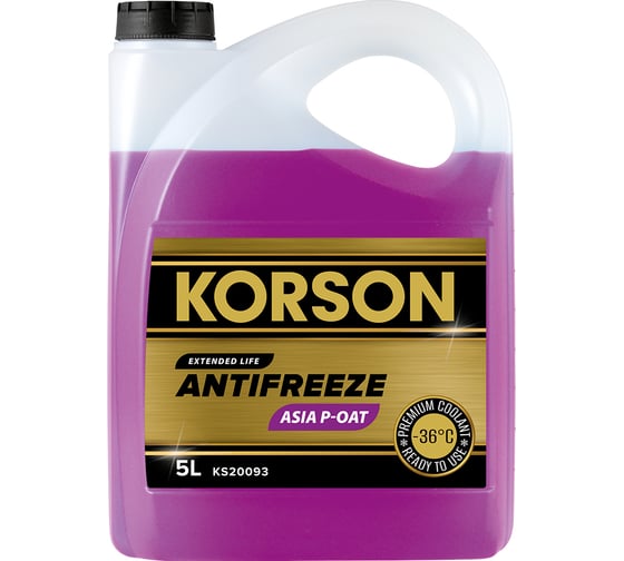 Антифриз Korson готовый раствор ASIA -36 фиолетовый 5 л KS20093