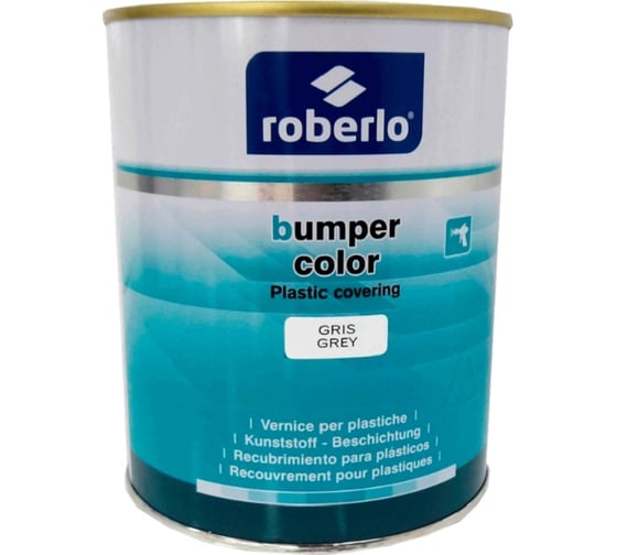 Универсальное структурное эластичное покрытие ROBERLO 1k bumper color для пластиков, серый, 1л 61160