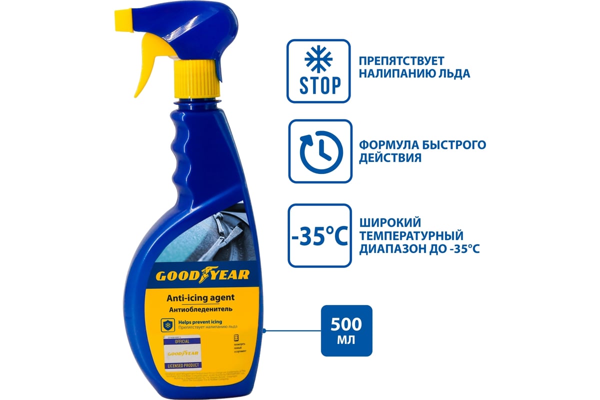 Антиобледенитель Goodyear триггер 500 мл GY000604 - выгодная цена ...