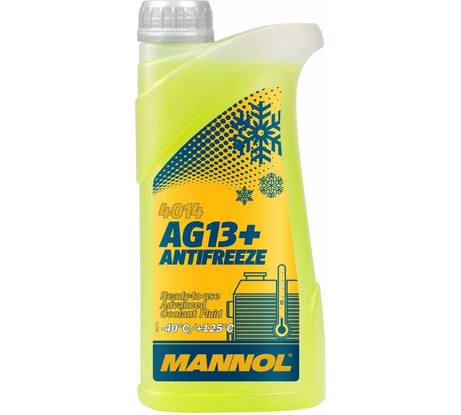 Готовый раствор охлаждающей жидкости MANNOL ANTIFREEZE ADVANCED AG13+, желтый, 1 л 40141