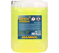 Готовый раствор охлаждающей жидкости MANNOL ANTIFREEZE ADVANCED AG13+, 10 л, желтый 401410