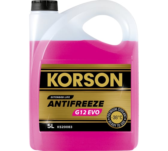 Антифриз Korson g12 evo -36 pink 5 л KS20083 1