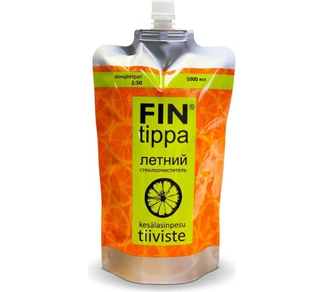 Стеклоочиститель FinTippa марка 01 лето, конц., 1 л, дой-пак 4607066981067