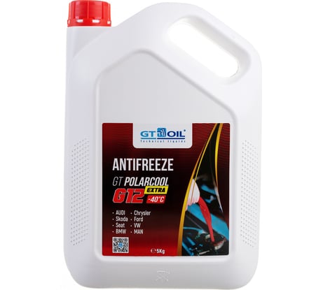 Антифриз GT OIL Polarcool Extra G12 красный, 5 кг 1950032214069