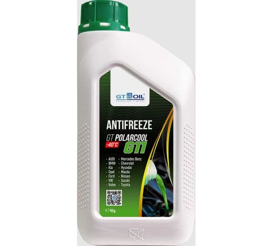Антифриз GT OIL Polarcool G11 зеленый, 1 кг 1950032214007