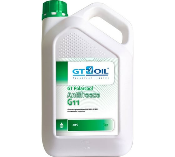 Антифриз GT OIL Polarcool G11 зеленый, 3 кг 4665300010232