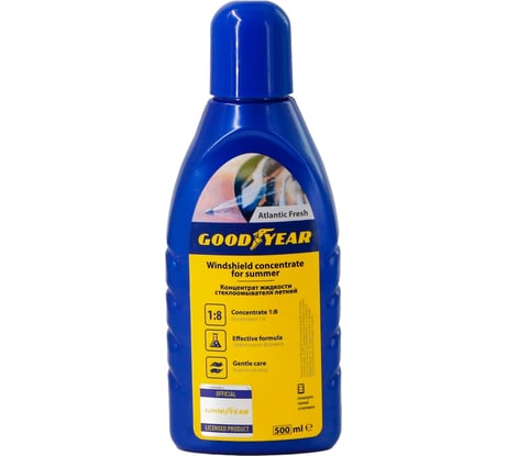 Концентрат жидкости стеклоомывателя Goodyear (летний) 1:8 атлантическая свежесть, пластиковая бутылка 500мл GY000804