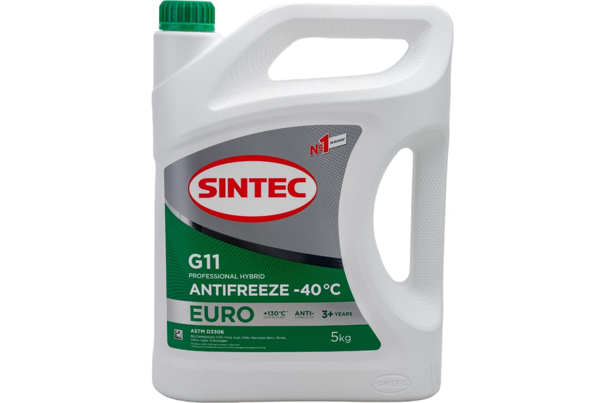 Sintec euro g11 зеленый. Антифриз Sintec Euro g11 зеленый, -40с, 5 кг 990554.