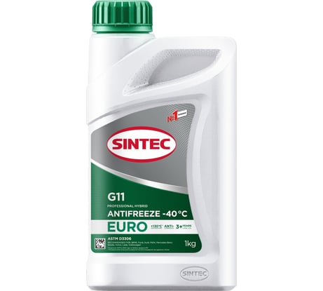 Антифриз Sintec EURO G11 зеленый, -40С, 1кг 990553