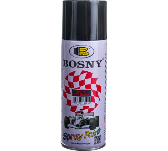 Акриловая краска Bosny аэрозоль, черный матовый RAL 9005 4