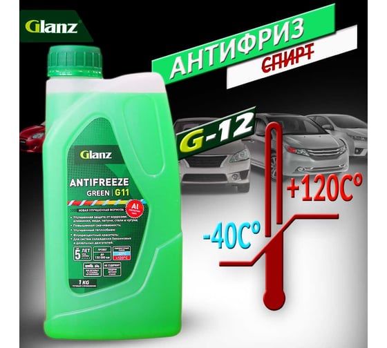 Антифриз Glanz G-11 зеленый 1кг GL-001