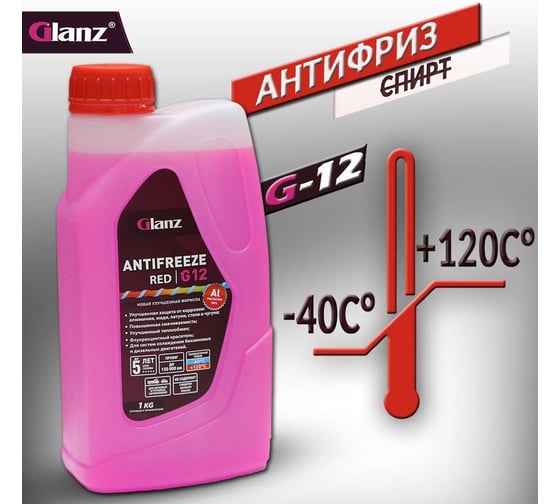 Антифриз Glanz G-12 красный 1кг GL-003