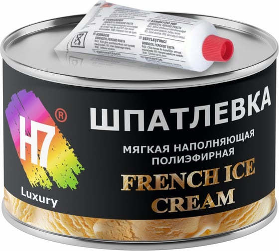 Мягкая наполняющая полиэфирная шпатлевка H7 French Ice Cream 1 л (1.86 кг) 771782 1