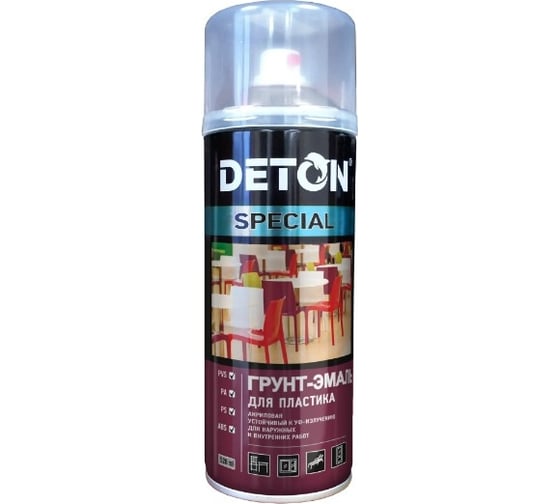 Грунт-эмаль Deton для пластика, белый, аэрозоль, 520 мл DTN-A07588