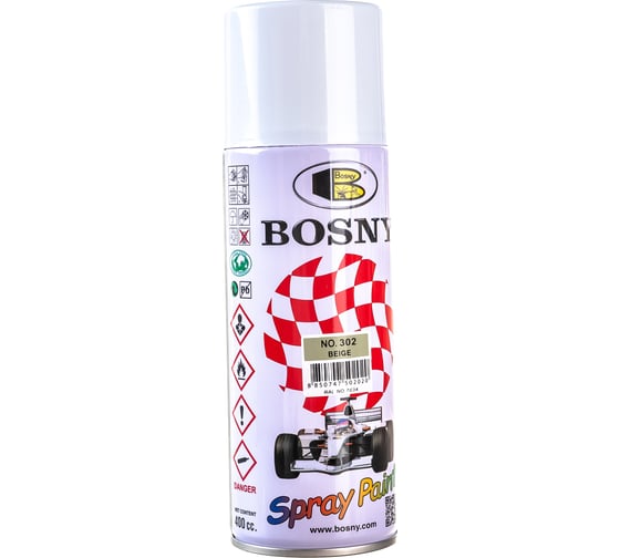 Универсальная краска Bosny бежевый, аэрозоль RAL 7034 302 1
