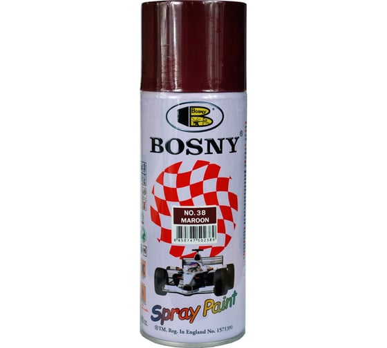 Акриловая краска аэрозоль Bosny бордовый RAL 3004 38 1