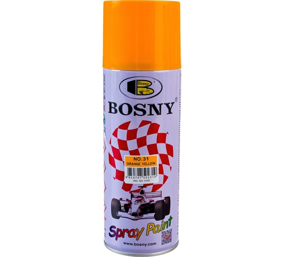 Универсальная краска Bosny желто-оранжевый, аэрозоль RAL 1006 31