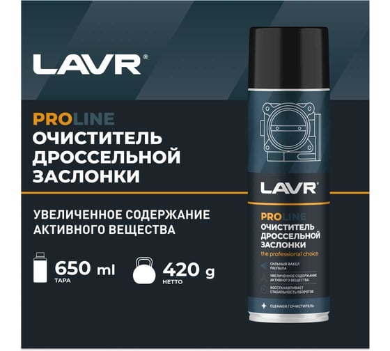 Очиститель дроссельной заслонки LAVR PRO LINE 650 мл Ln3519