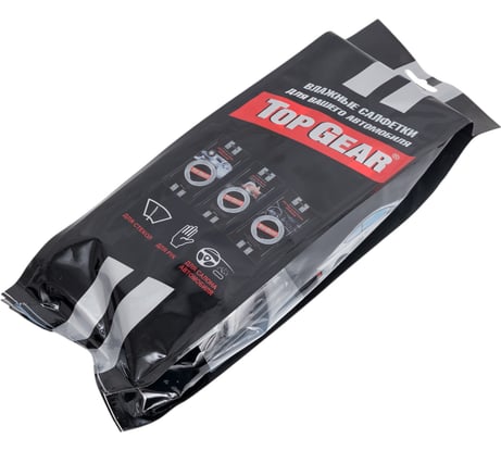 Влажные салфетки 3 в 1: для стекол, для ухода за интерьером, для рук TOPGEAR 48078