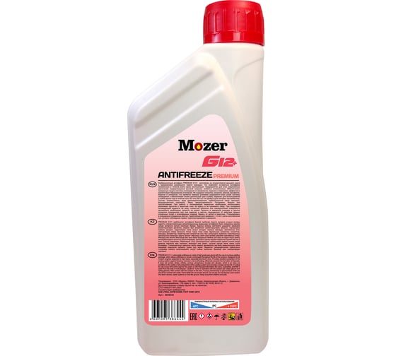 Антифриз Mozer G12+ PREMIUM красный, канистра 1 кг 4606444