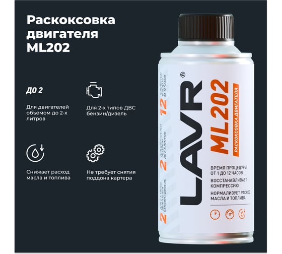 Раскоксовывание двигателя Lavr ML-202 185 мл Ln2502
