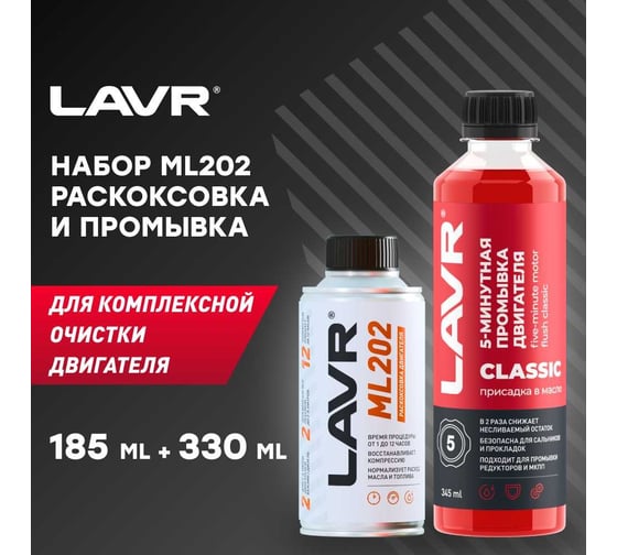 Набор: раскоксовывание двигателя (ML-202) + промывка двигателя Lavr Ln2505