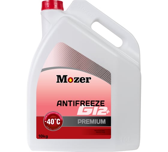 Антифриз Mozer PREMIUM G12+, красный, канистра 10 кг 4606468 1